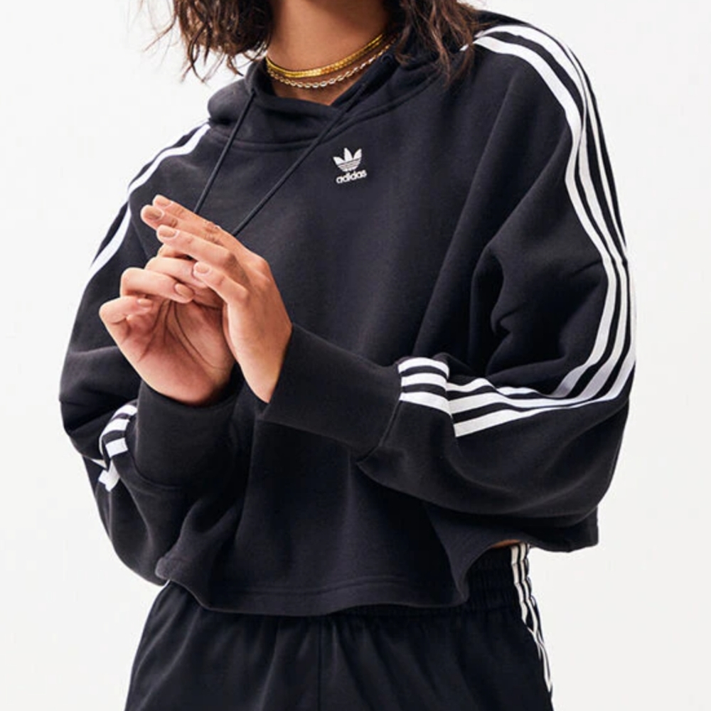 Adidas originals trefoil cropped hoodie NWOT